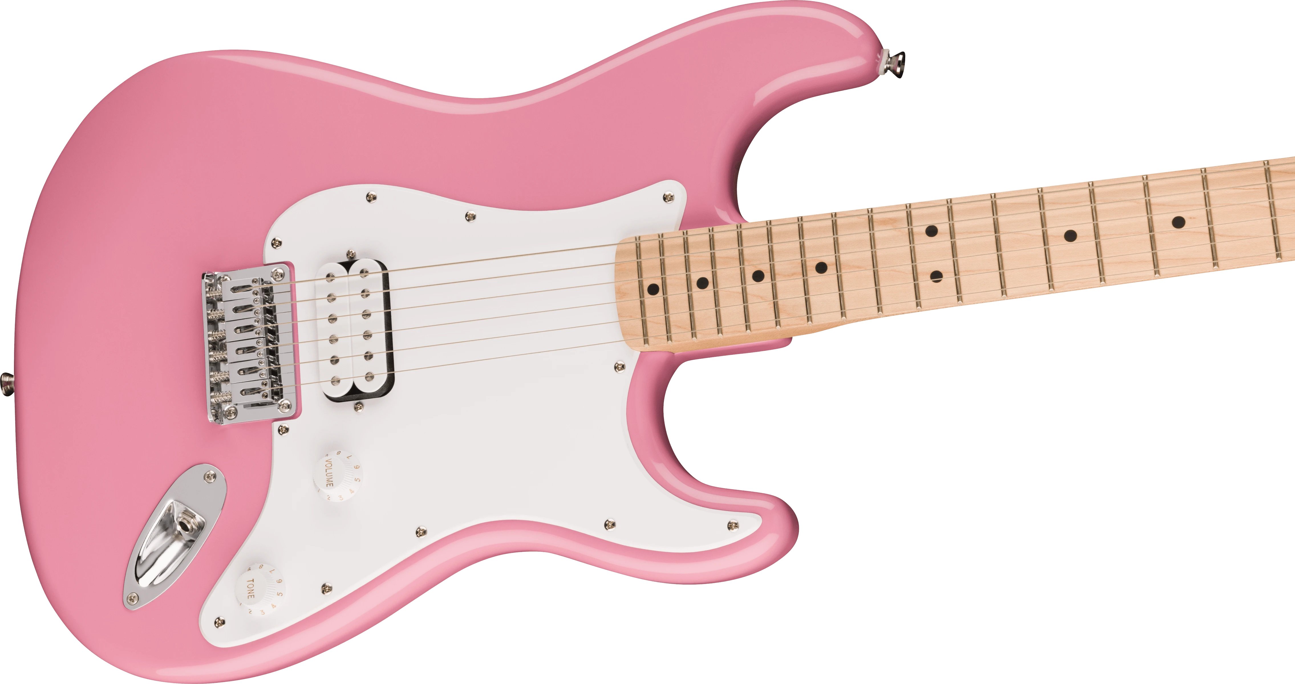 Squier® Squier Sonic® Stratocaster® HT H, Maple Fingerboard, White Pickguard, Flash Pink