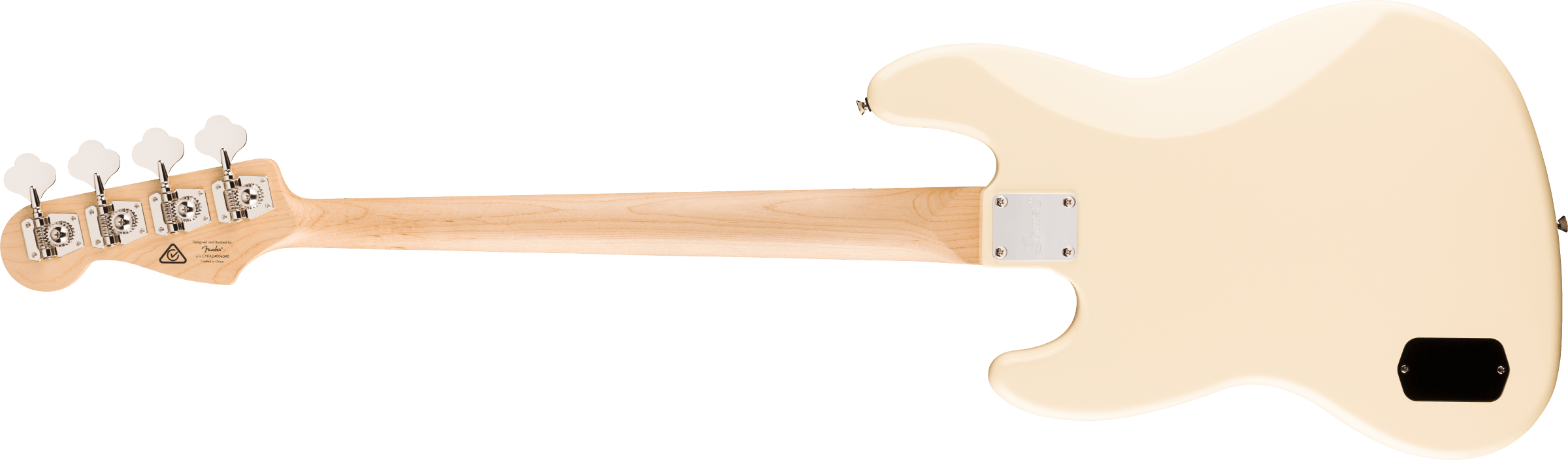 Squier® Affinity Series® Active Jazz Bass®, Maple Fingerboard, Black Pickguard, Olympic White