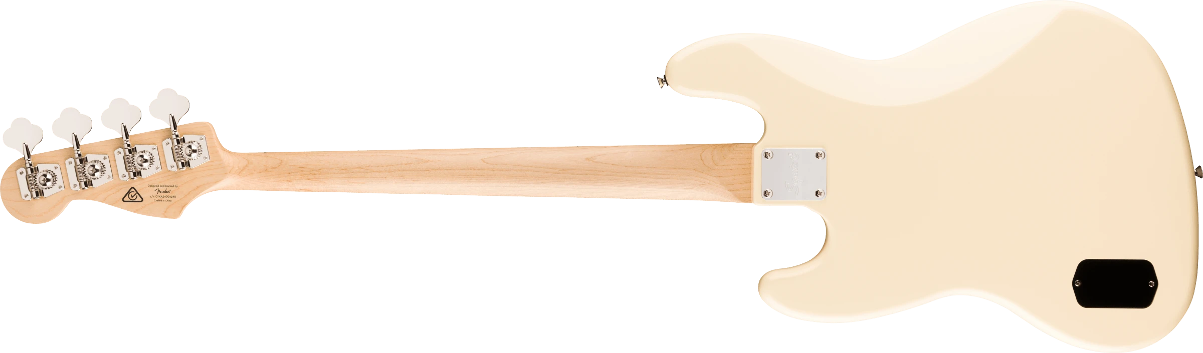 Squier® Affinity Series® Active Jazz Bass®, Maple Fingerboard, Black Pickguard, Olympic White