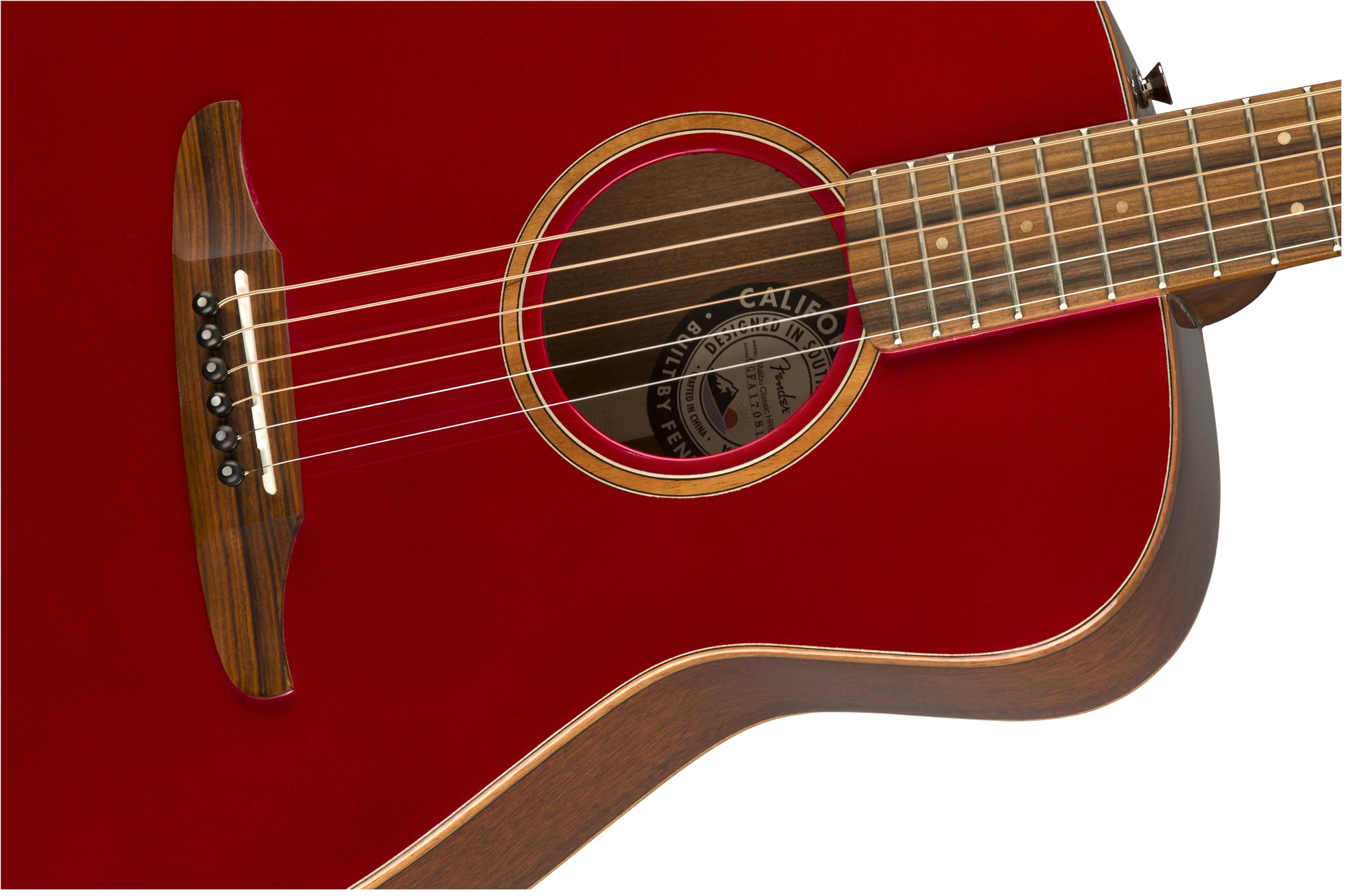 Fender® Malibu Classic, Pau Ferro Fingerboard, Hot Rod Red Metallic w/bag