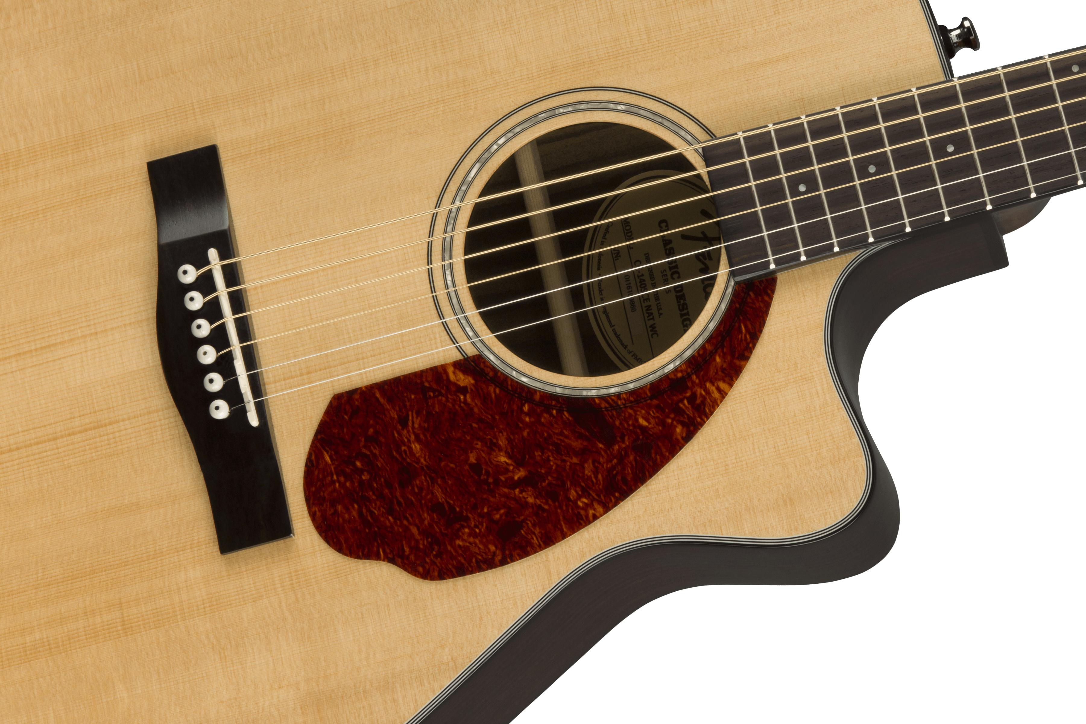Fender® CC-140SCE Concert, Walnut Fingerboard, Natural with Case