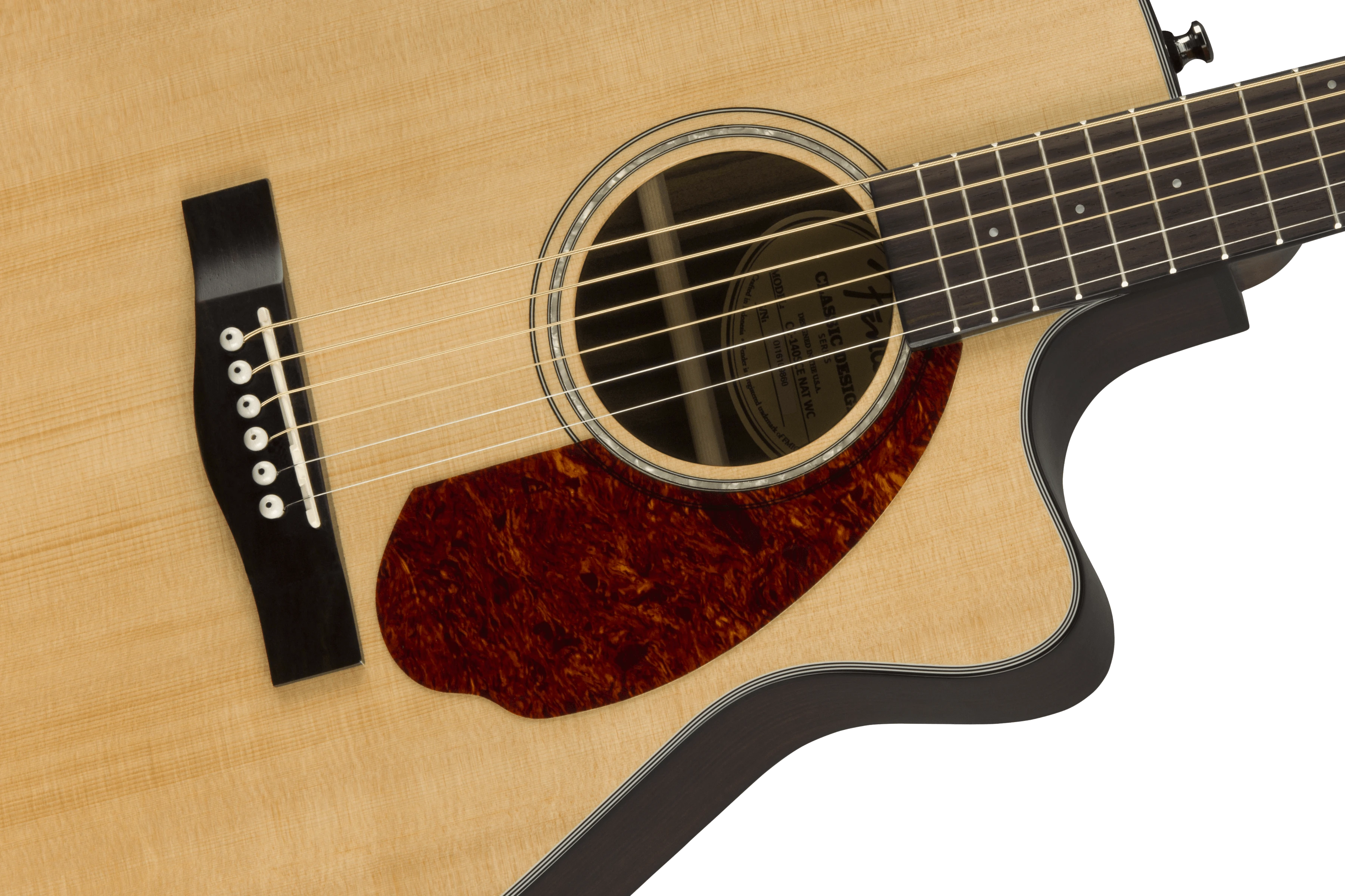 Fender® CC-140SCE Concert, Walnut Fingerboard, Natural with Case