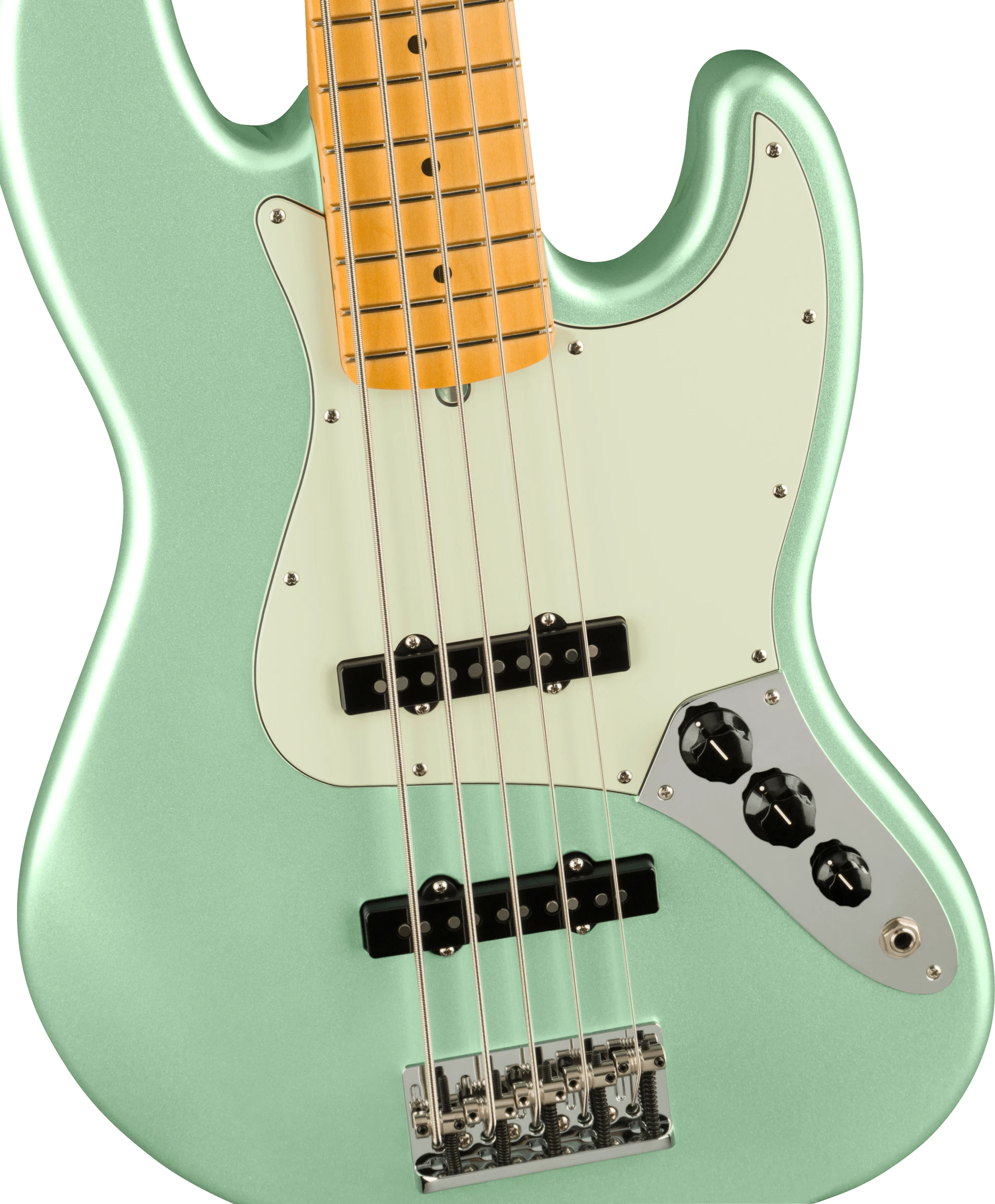 Fender® American Professional II Jazz Bass® V, Maple Fingerboard, Mystic Surf Green