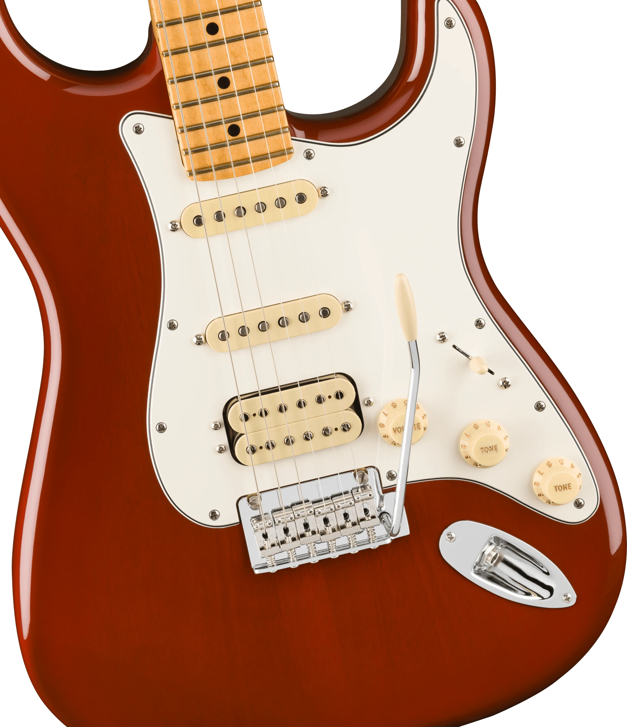 Fender® Player II Stratocaster® HSS, Maple Fingerboard, Transparent Mocha Burst