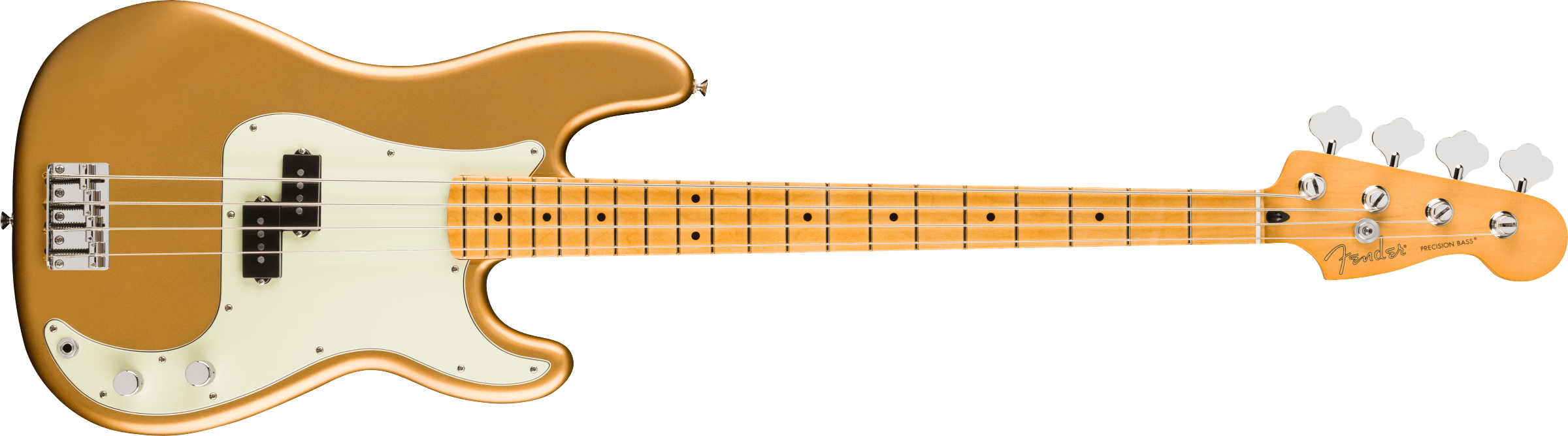 Fender® 75th Anniversary Player II Precision Bass®, Maple Fingerboard, Aztec Gold