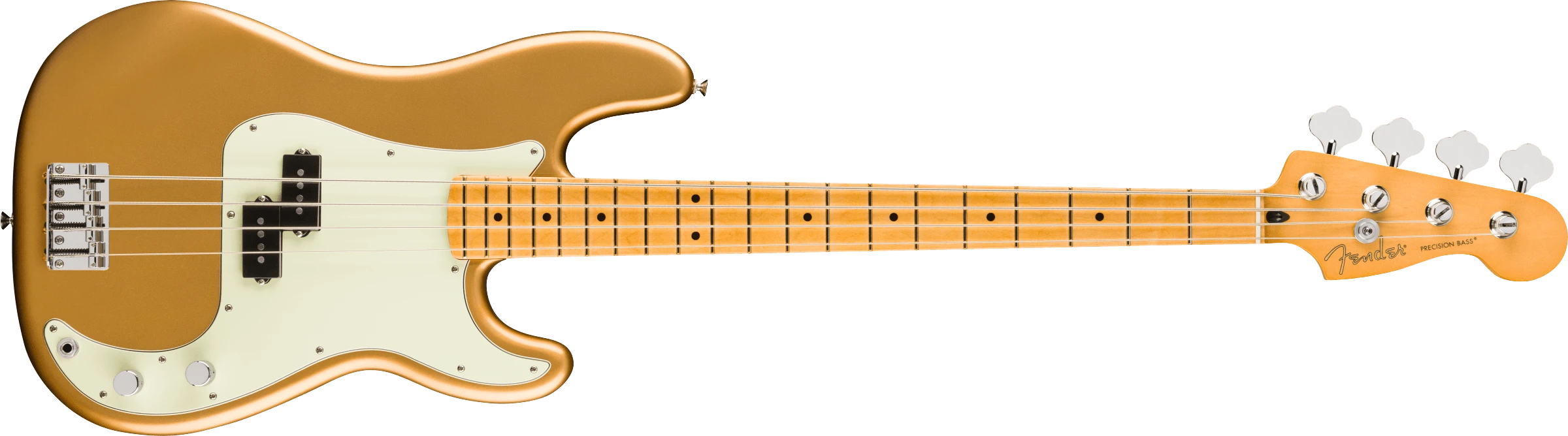 Fender® 75th Anniversary Player II Precision Bass®, Maple Fingerboard, Aztec Gold
