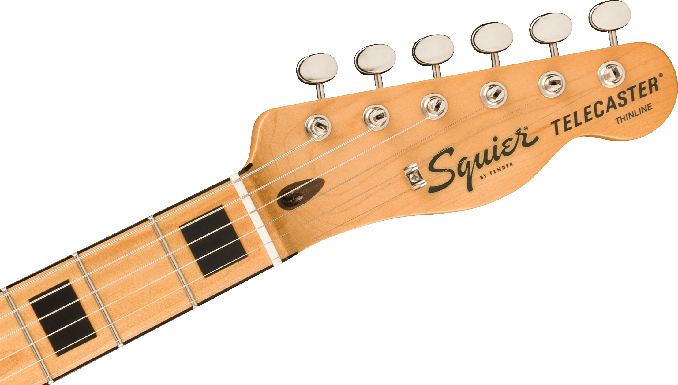 Squier® FSR Classic Vibe '70s Telecaster® Thinline, Maple Fingerboard with Blocks and Binding, Parchment Pickguard, Black