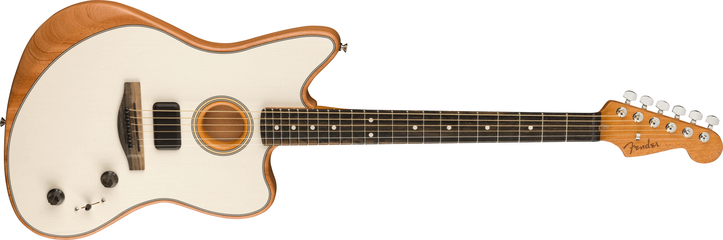Fender® American Acoustasonic® Jazzmaster®, Arctic White, Ebony Fingerboard