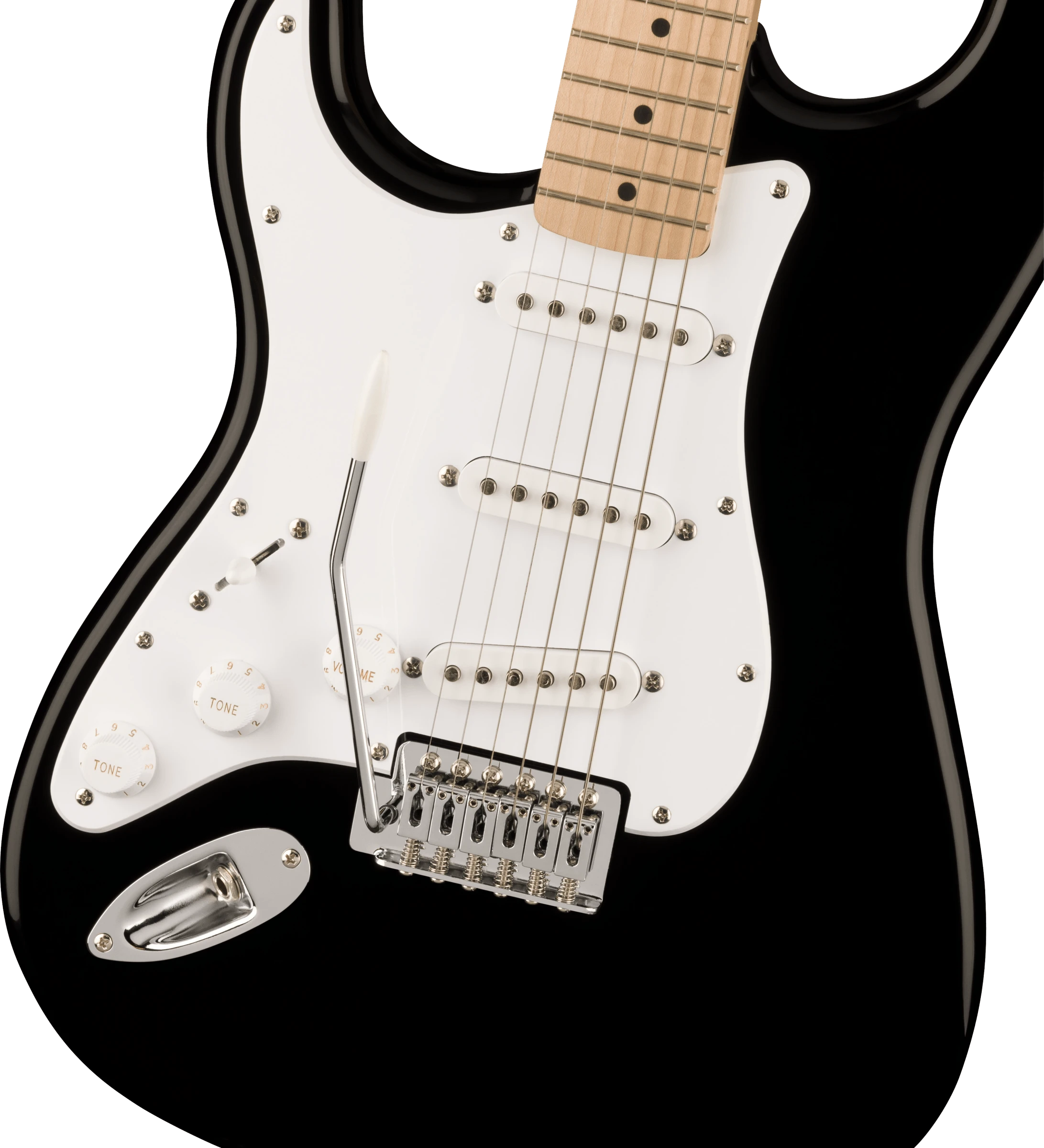Squier® Squier Sonic® Stratocaster® Left-Handed, Maple Fingerboard, White Pickguard, Black
