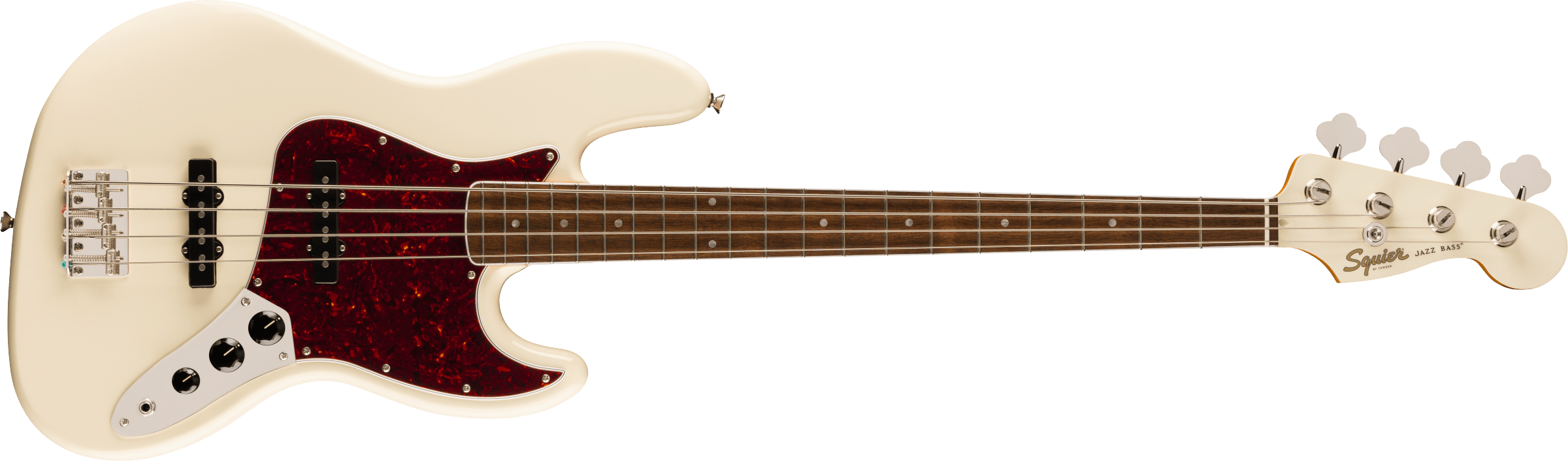 Squier® Limited Edition Classic Vibe™ Mid-'60s Jazz Bass®, Laurel Fingerboard, Tortoiseshell Pickguard, Olympic White