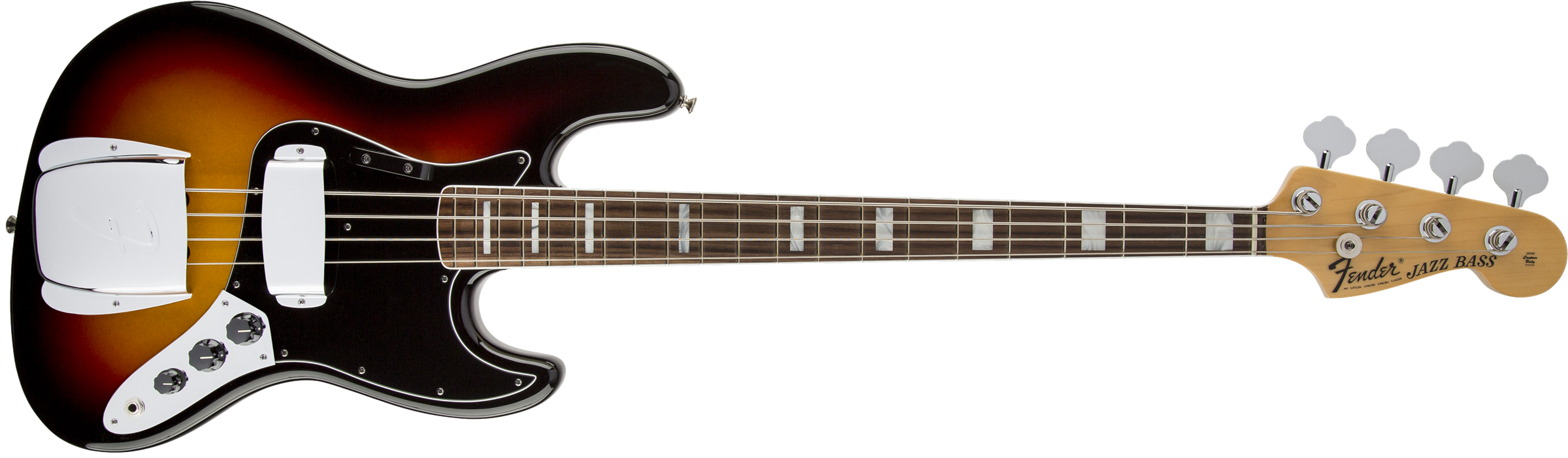 American Vintage '74 Jazz Bass®, Bound Round-Laminated Rosewood Fingerboard, 3-Color Sunburst