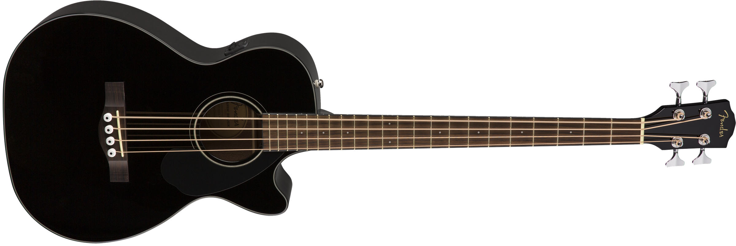 Fender® CB-60SCE Bass, Walnut Fingerboard, Black
