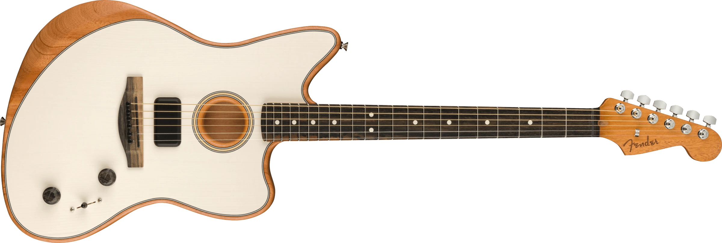 Fender® American Acoustasonic® Jazzmaster®, Arctic White, Ebony Fingerboard
