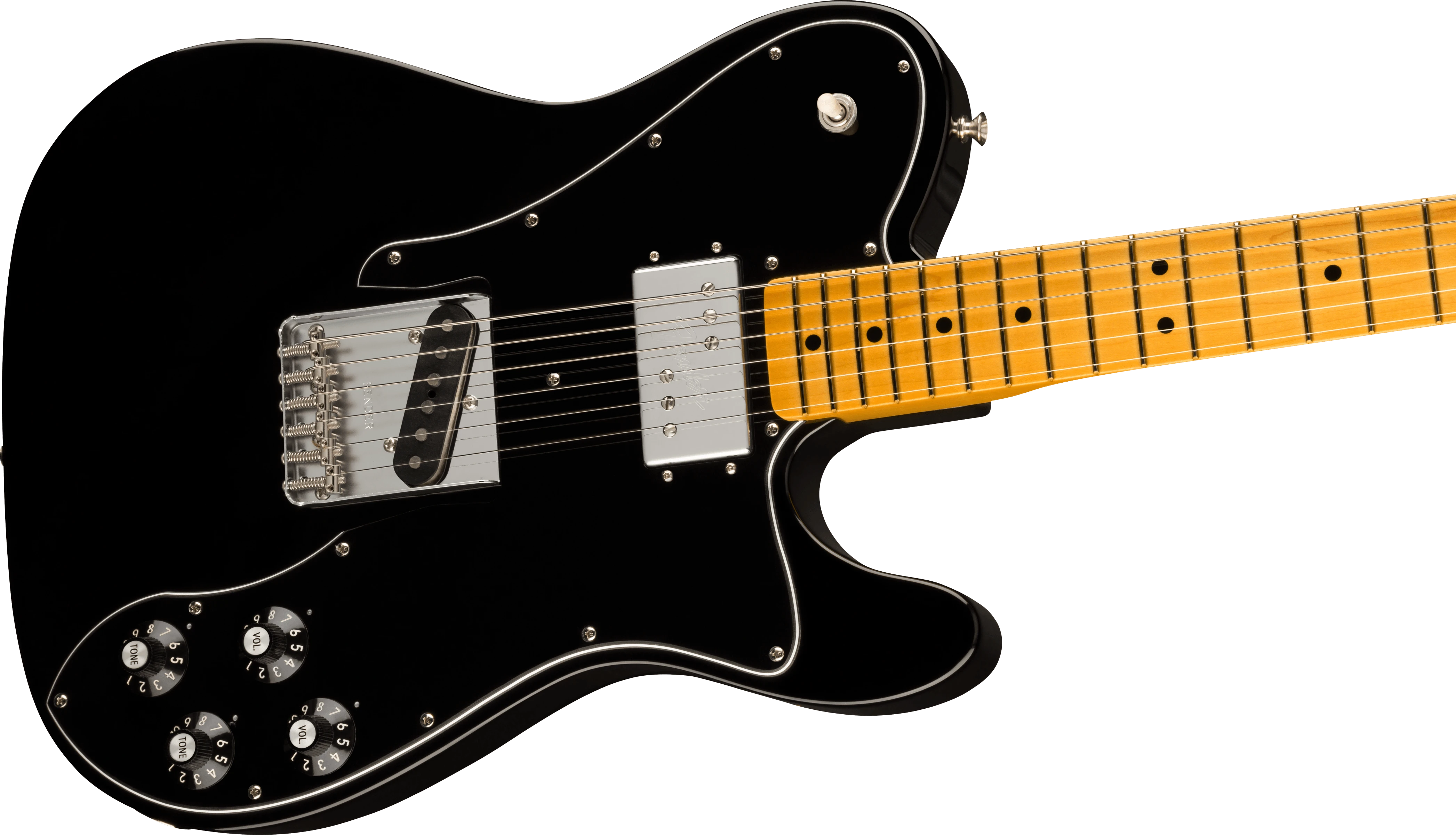 Fender® American Vintage II 1977 Telecaster® Custom, Maple Fingerboard, Black