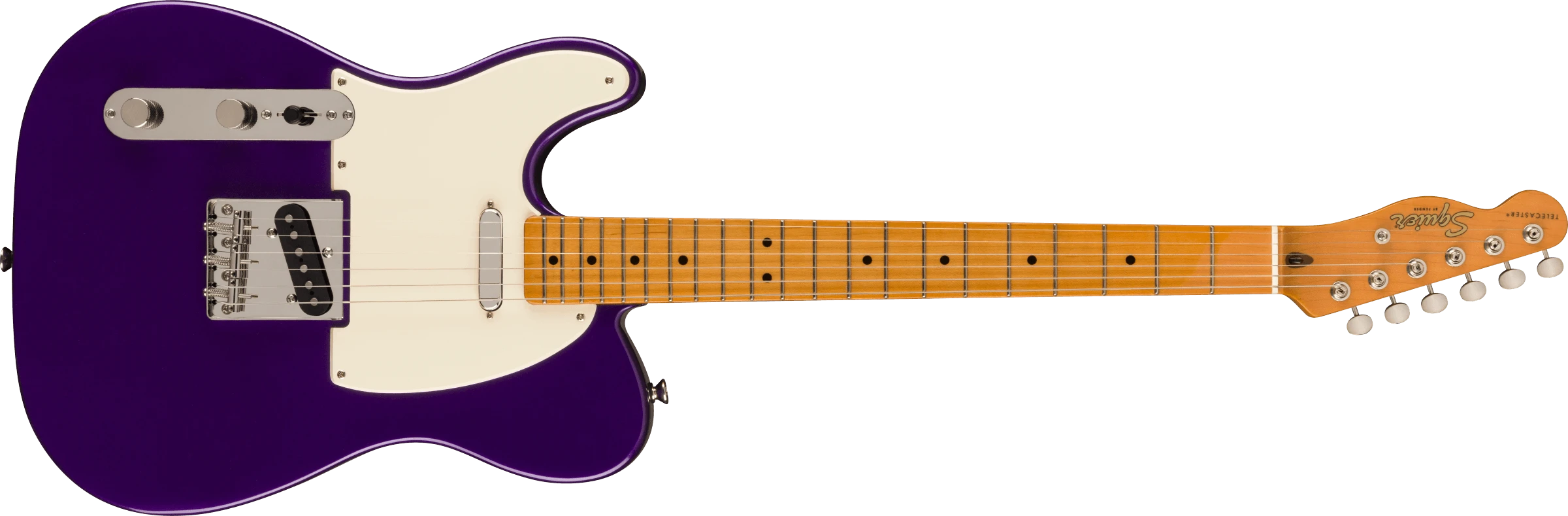 Squier® FSR Classic Vibe '50s Telecaster® Left-Handed, Maple Fingerboard, Parchment Pickguard, Purple Metallic