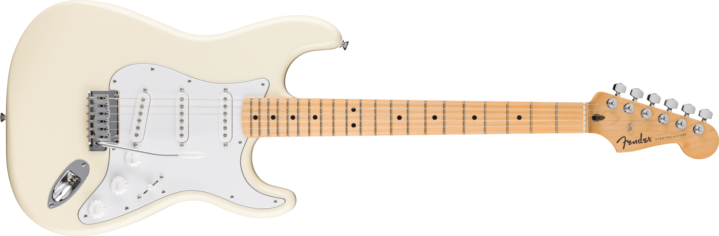 Fender® Standard Stratocaster®, Maple Fingerboard, White Pickguard, Olympic White