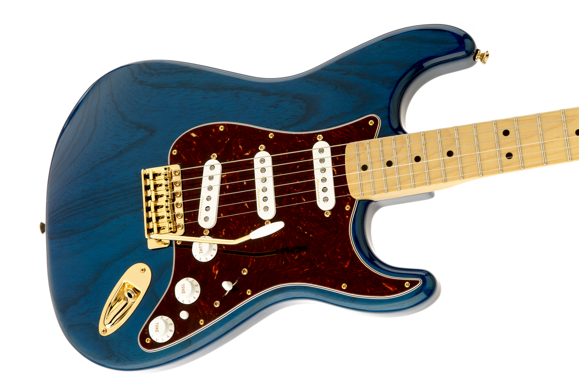 Fender® Deluxe Players Strat®, Maple Fingerboard, Saphire Blue Transparent