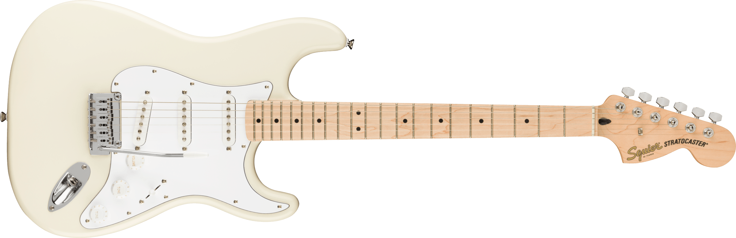 Squier® Affinity Series™ Stratocaster®, Maple Fingerboard, White Pickguard, Olympic White
