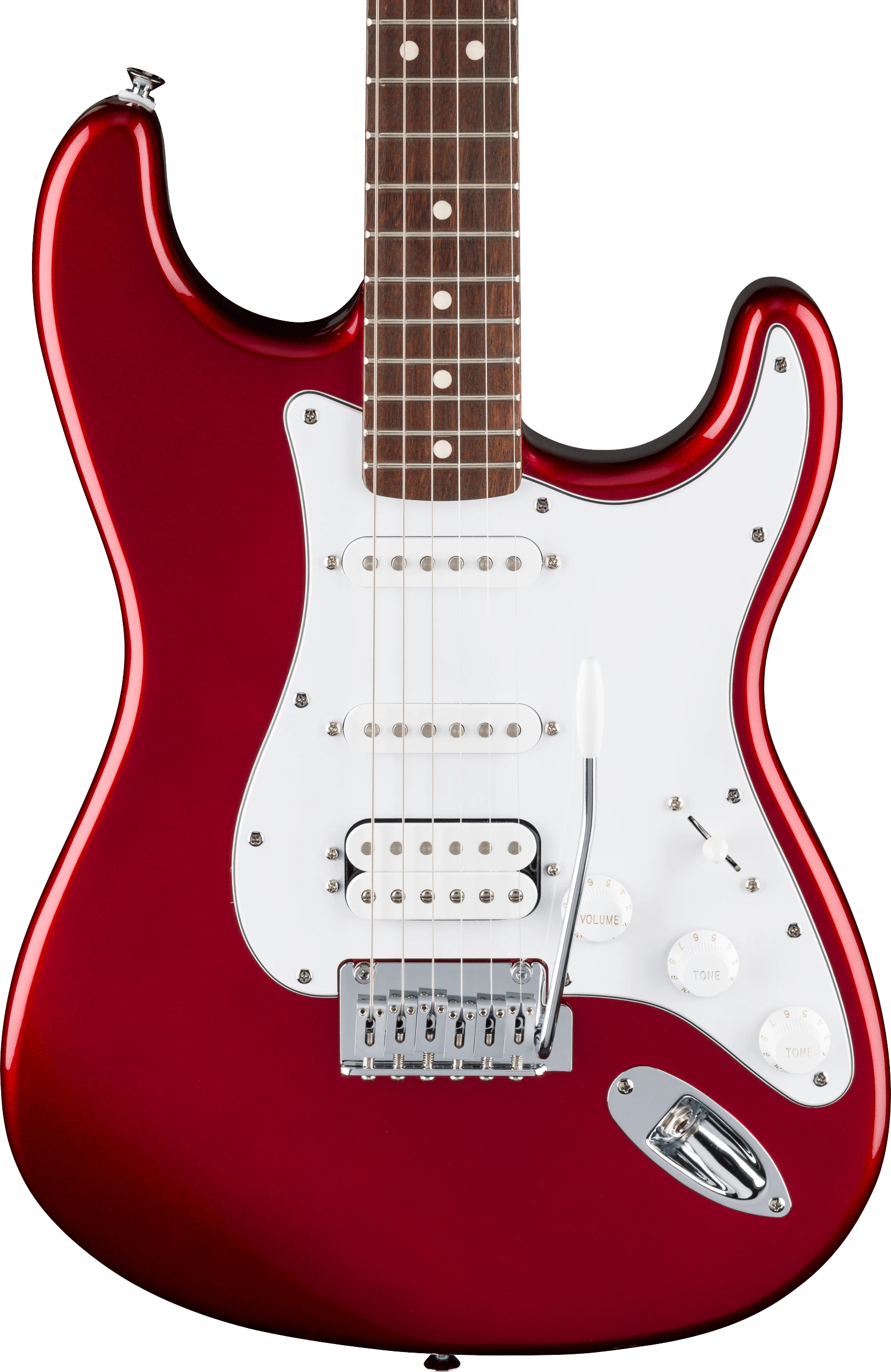 Fender® Standard Stratocaster® HSS, Laurel Fingerboard, White Pickguard, Candy Cola