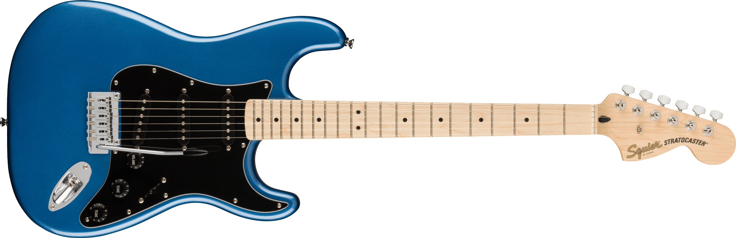 Squier® Affinity Series™ Stratocaster®, Maple Fingerboard, Black Pickguard, Lake Placid Blue