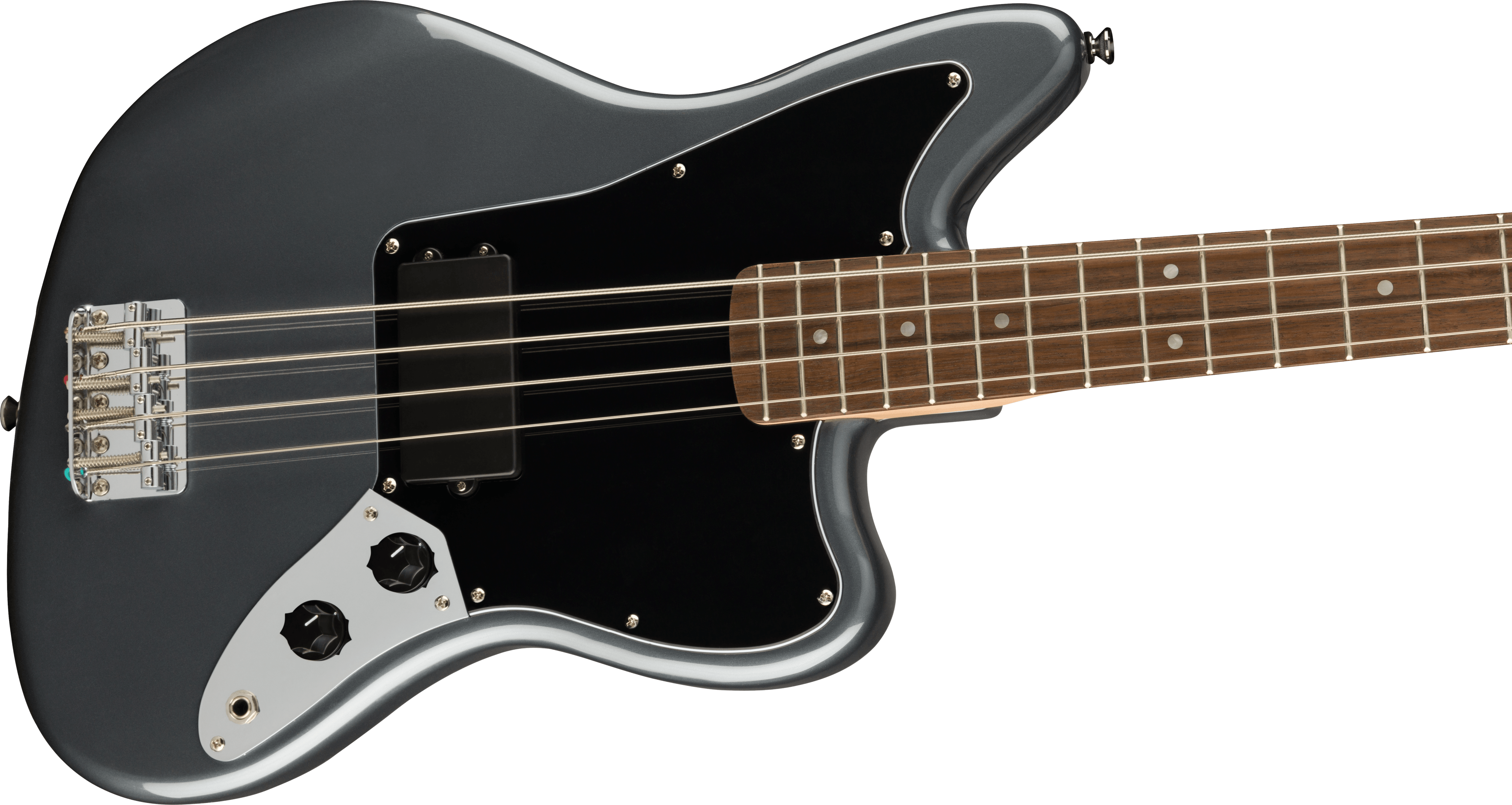 Squier® Affinity Series® Jaguar® Bass H, Laurel Fingerboard, Black Pickguard, Charcoal Frost Metallic