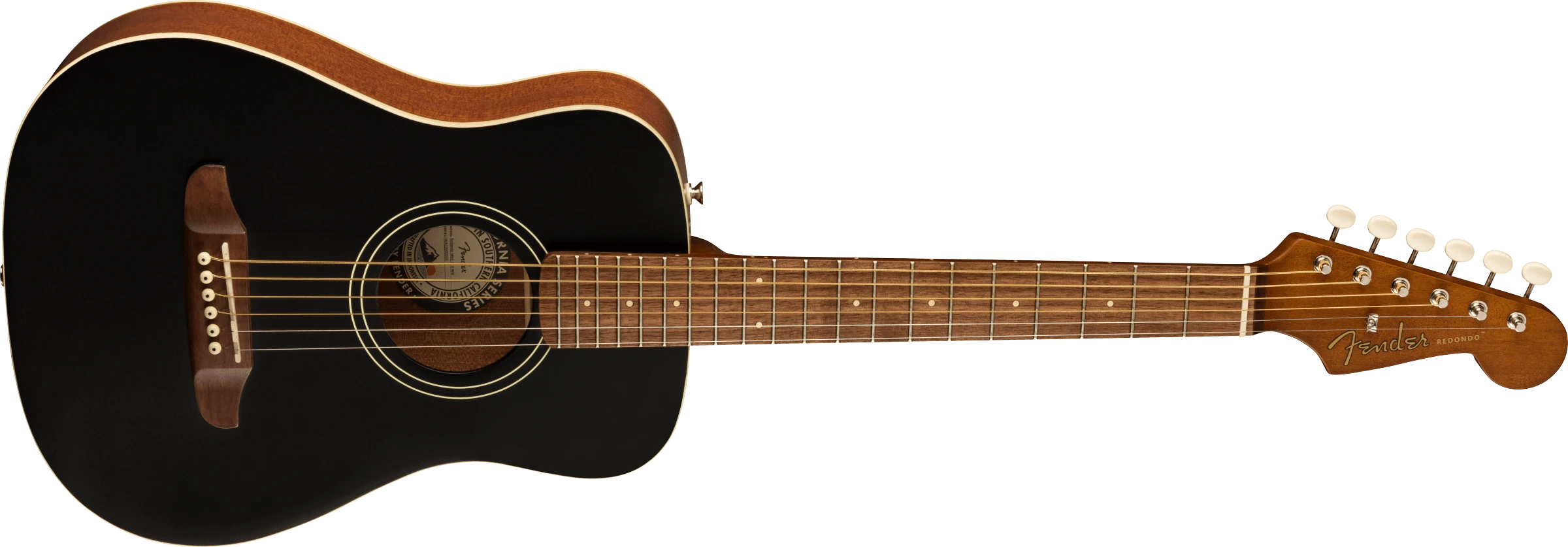 Fender® DE Redondo Mini with Bag, Walnut Fingerboard, Black Top